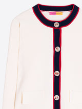 SS26 VILLAGALLO KNIT | ECRU NAVY & RED