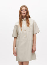 AW25 Lola Casademunt Oversized Mini Faux Leather Dress