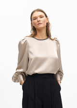 AW25 Maite Blouse with jewel detail on neckline