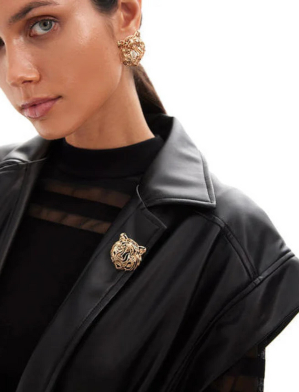 AW25 Lola Casademunt Tiger Head Brooch GOLD
