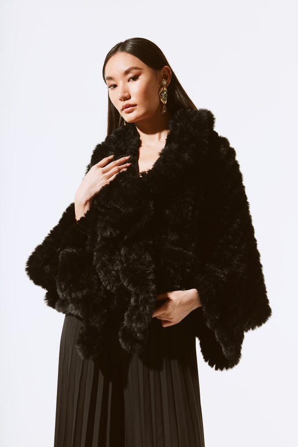 Rowena Faux Fur Cape