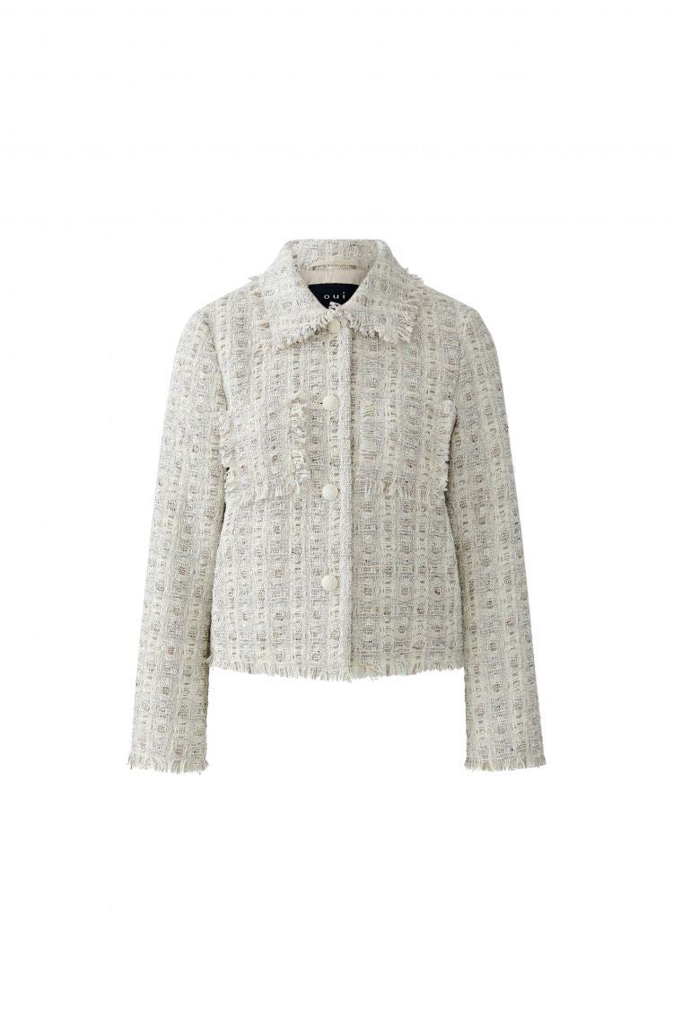 AW25 Oui Offwhite Brown Lurex Jacket