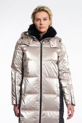 AW25 Rino & Pelle Long metallic padded coat | Ciara