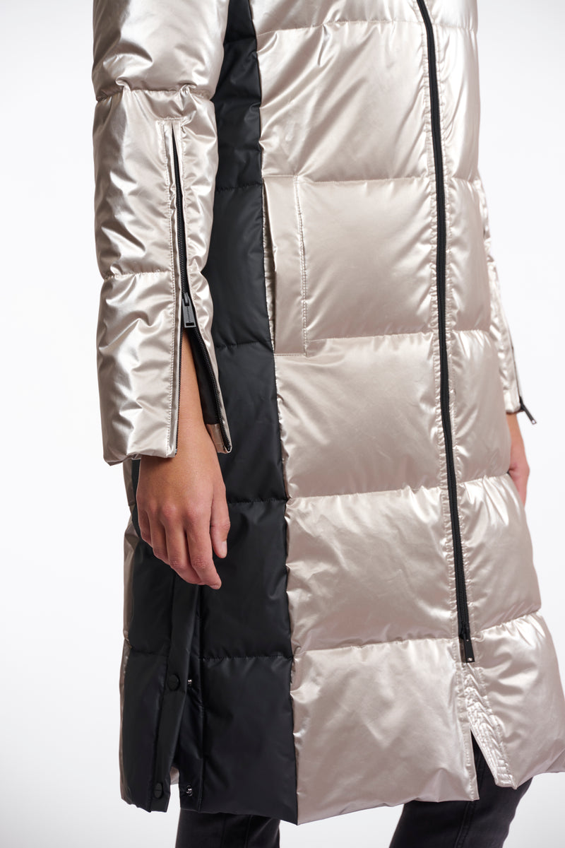 AW25 Rino & Pelle Long metallic padded coat | Ciara