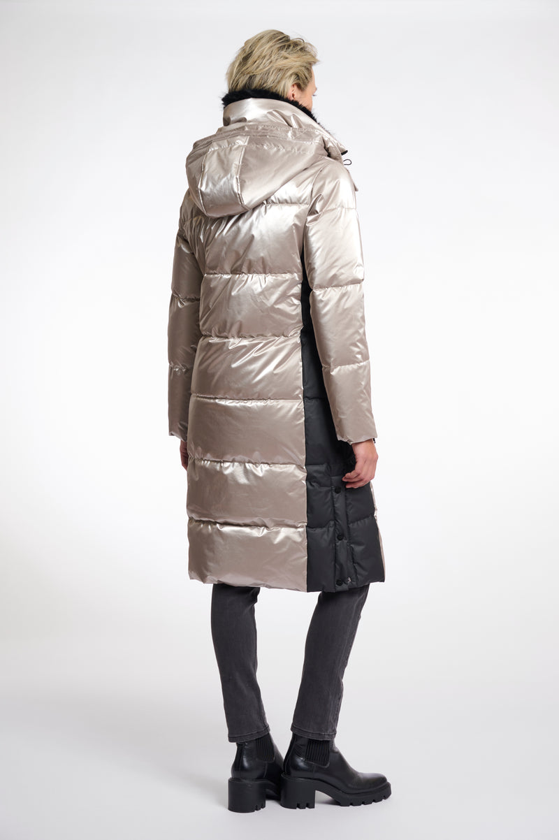 AW25 Rino & Pelle Long metallic padded coat | Ciara