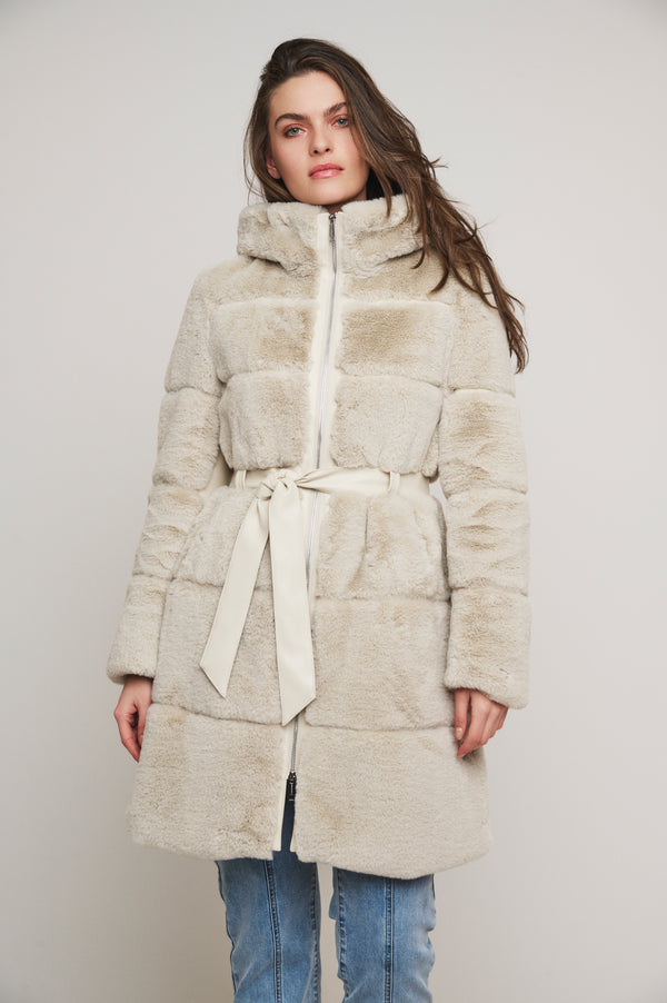 Harvard Faux Fur Coat - Birch