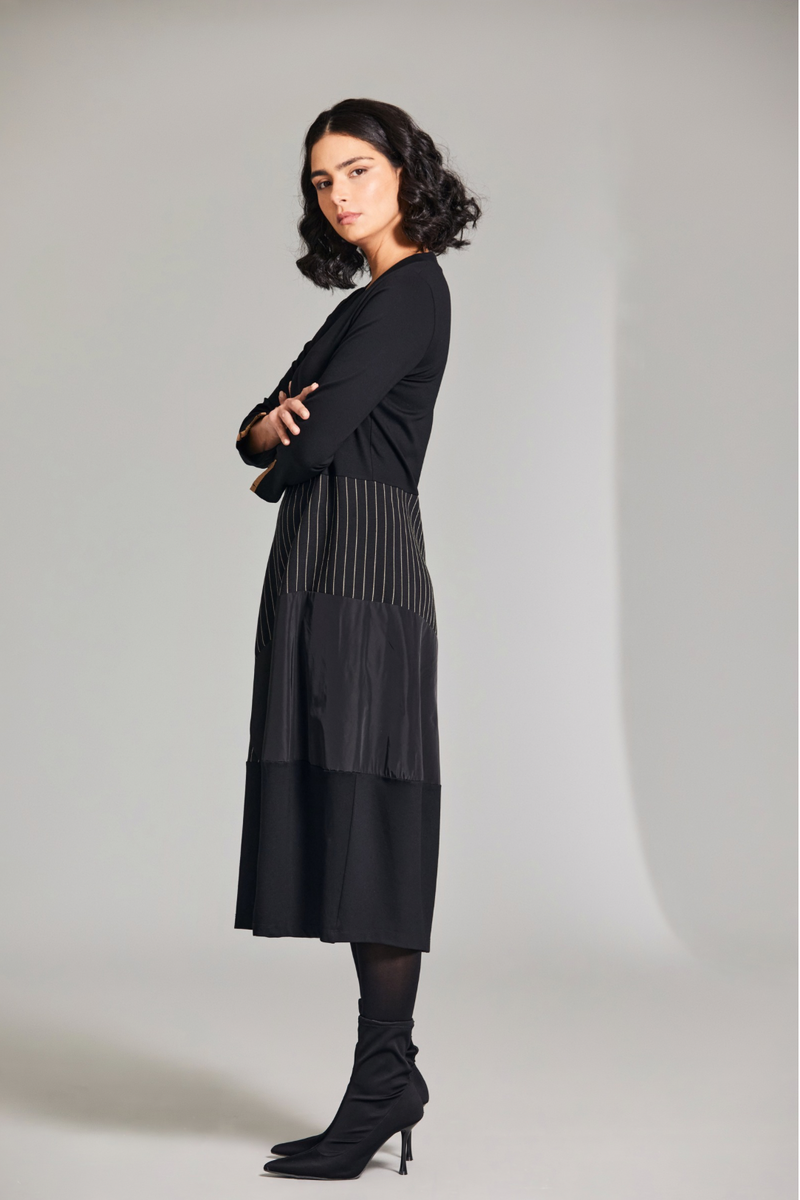 Pinstripe Trim Dress