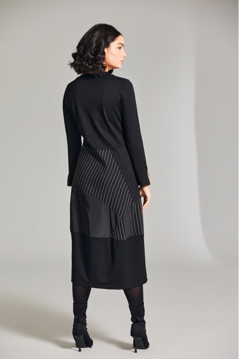 Pinstripe Trim Dress