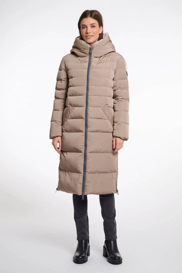 AW25 Rino & Pelle Long padded hooded coat with faux fur | Keilafur