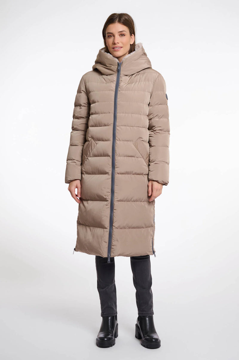 AW25 Rino & Pelle Long padded hooded coat with faux fur | Keilafur
