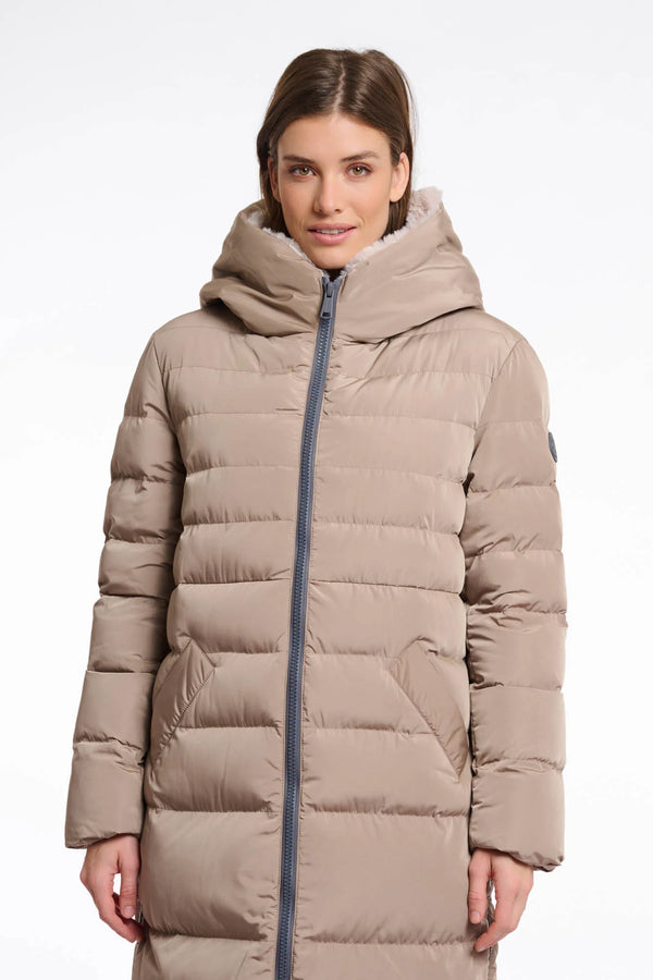 AW25 Rino & Pelle Long padded hooded coat with faux fur | Keilafur