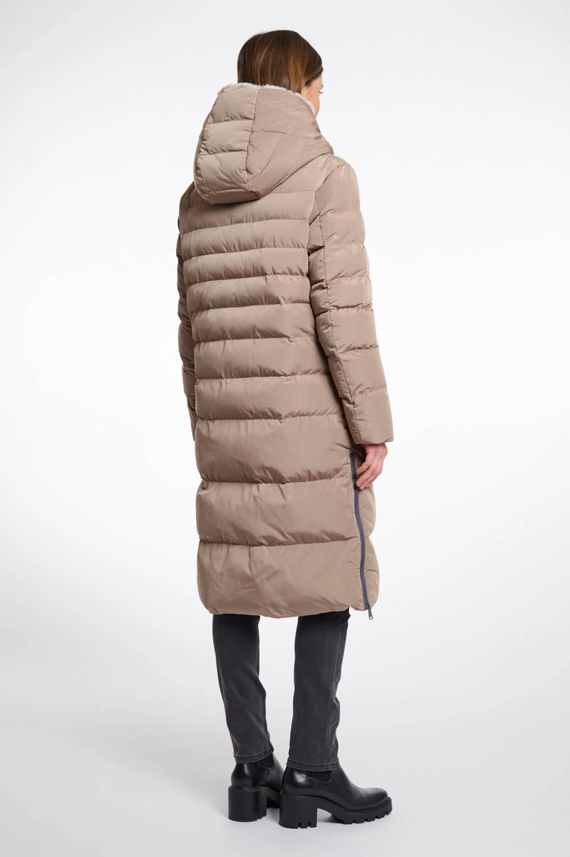 AW25 Rino & Pelle Long padded hooded coat with faux fur | Keilafur