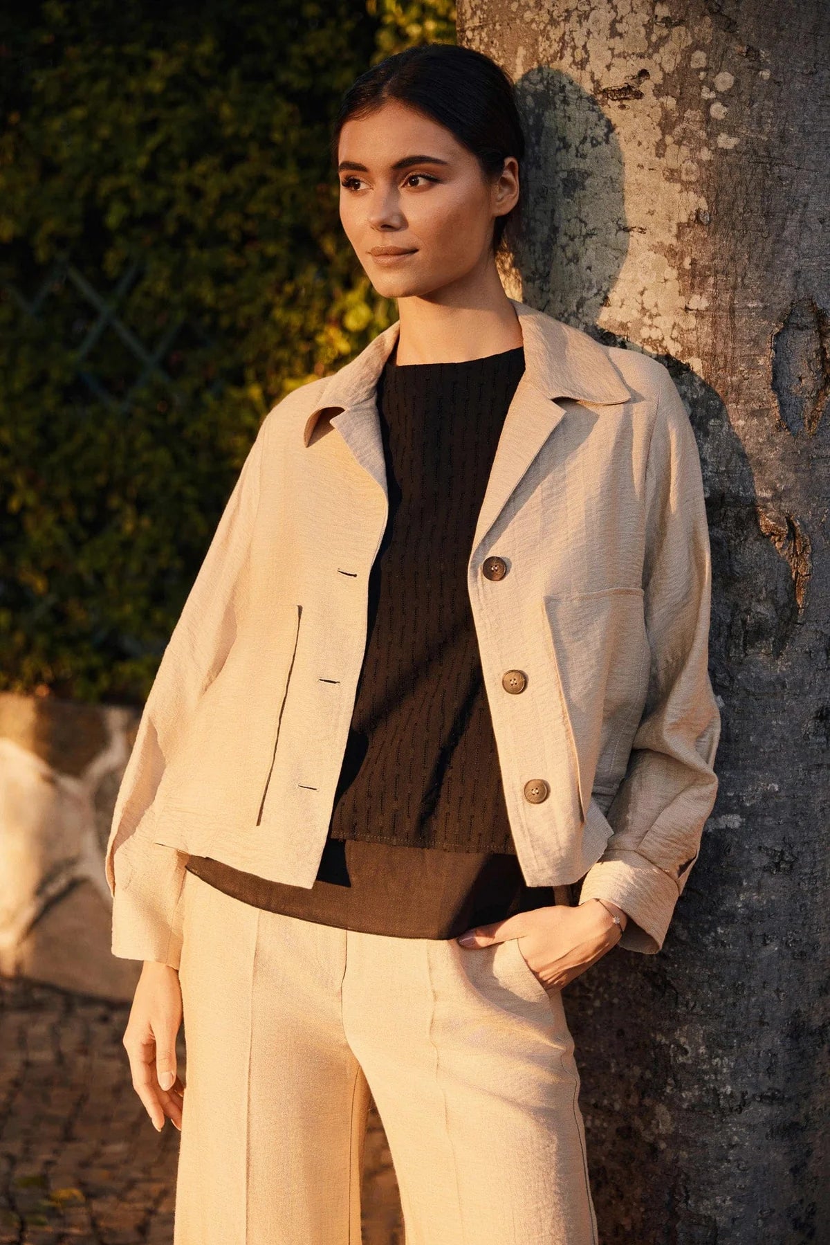 SS26 PERUZZI LUSTER LINEN PATCH POCKET JACKET | SANREMO