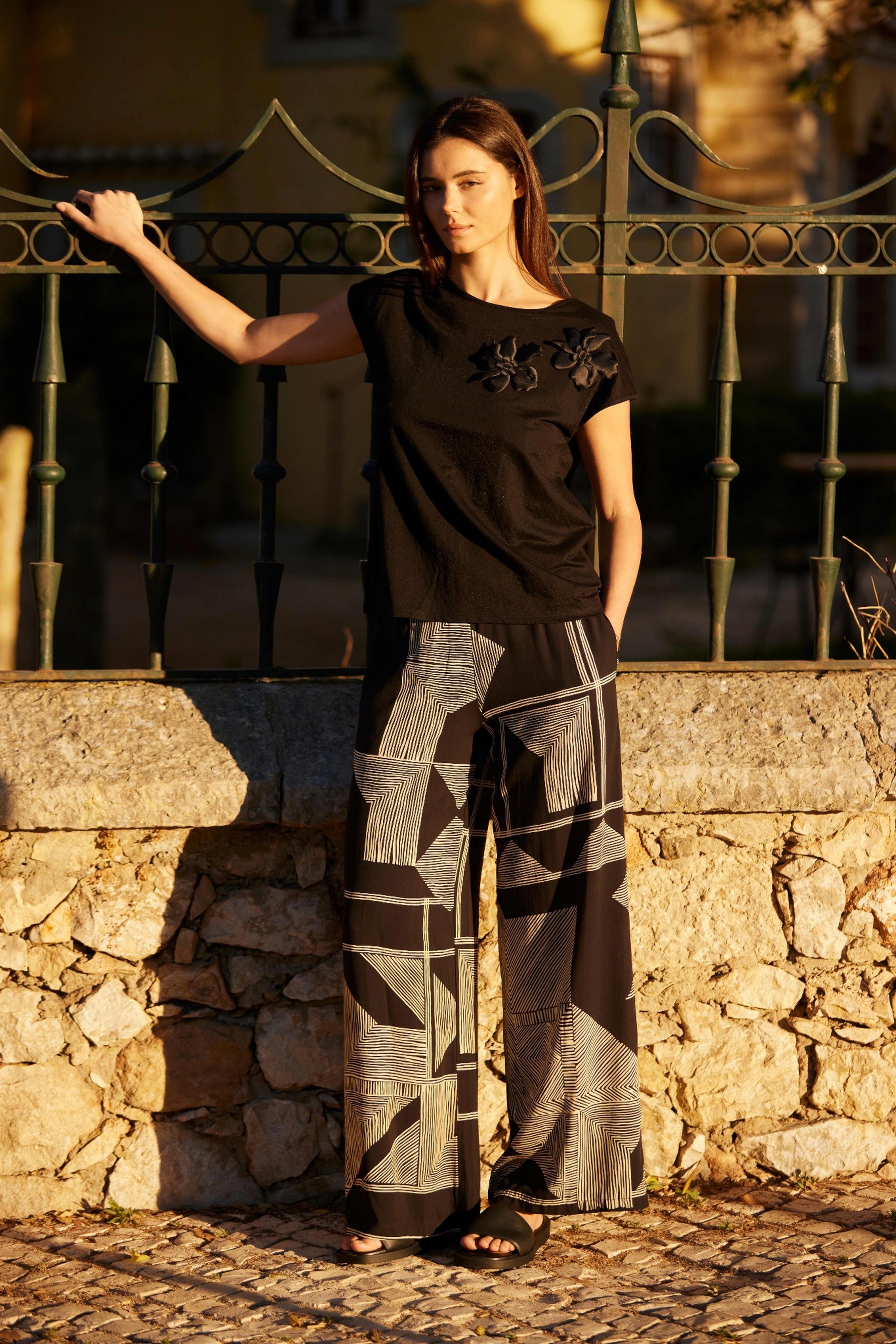 SS26 PERUZZI GEO PRINT TROUSERS | COMO