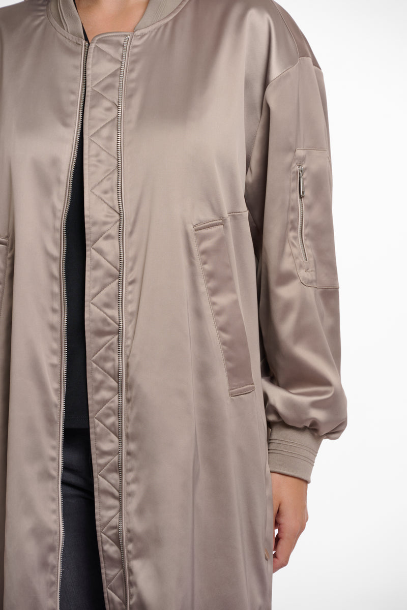 Banner Long Bomber Jacket