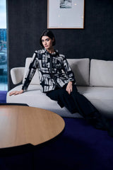 AW25 Peruzzi CENTRE ZIP PRINT ZIP SWEATER