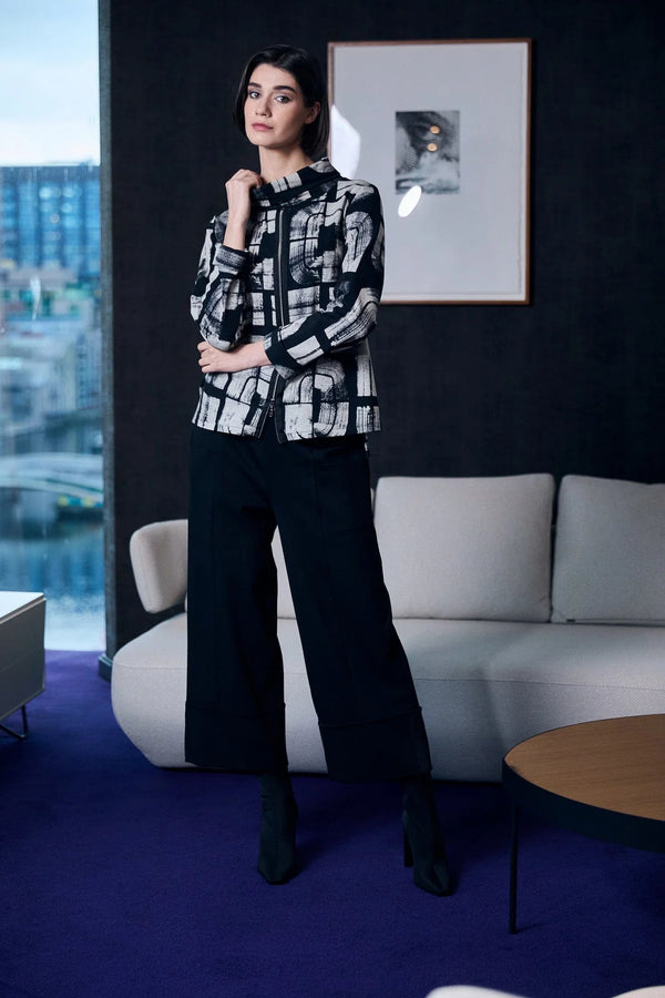 AW25 Peruzzi CENTRE ZIP PRINT ZIP SWEATER