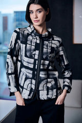 AW25 Peruzzi CENTRE ZIP PRINT ZIP SWEATER