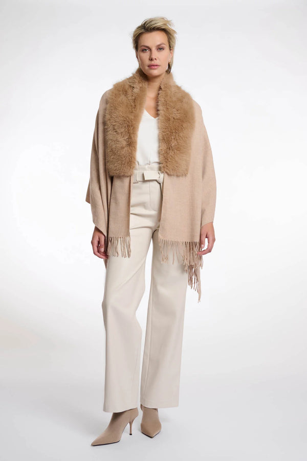AW25 Rino & Pelle Cape with fur details|Wendy