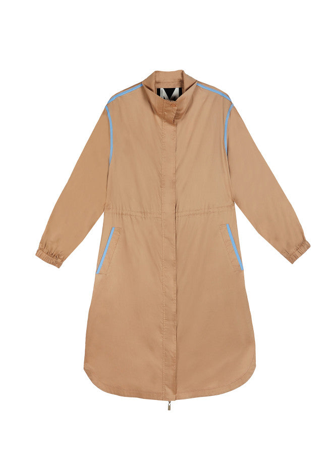 Trench Coat with Blue Piping
