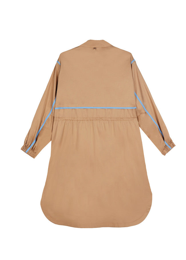 Trench Coat with Blue Piping