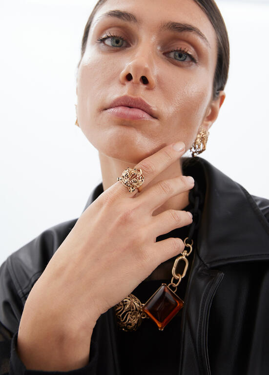 AW25 Lola Casademunt Tiger Head Ring GOLD