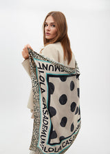 AW25 Lola Casademunt Polka Dot and Logo Printed Scarf