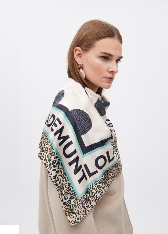 AW25 Lola Casademunt Polka Dot and Logo Printed Scarf