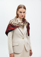 AW25 Lola Casademunt Animal print and tartan scarf