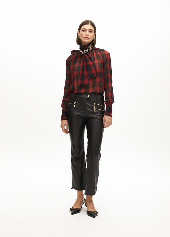 AW25 Lola Casademunt Faux Leather Effect Trousers with Zippers