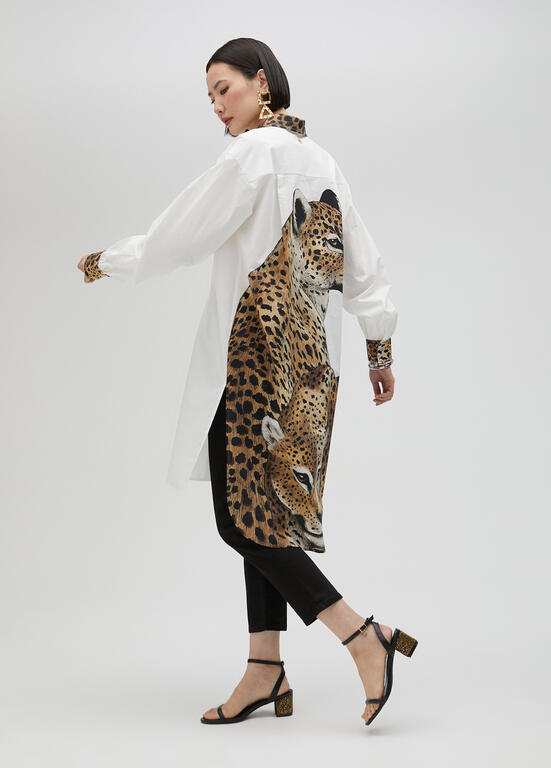Tiger Design Shirt Dress