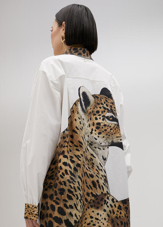 Tiger Design Shirt Dress