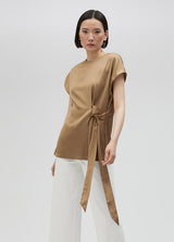 Satin Blouse with Belt
