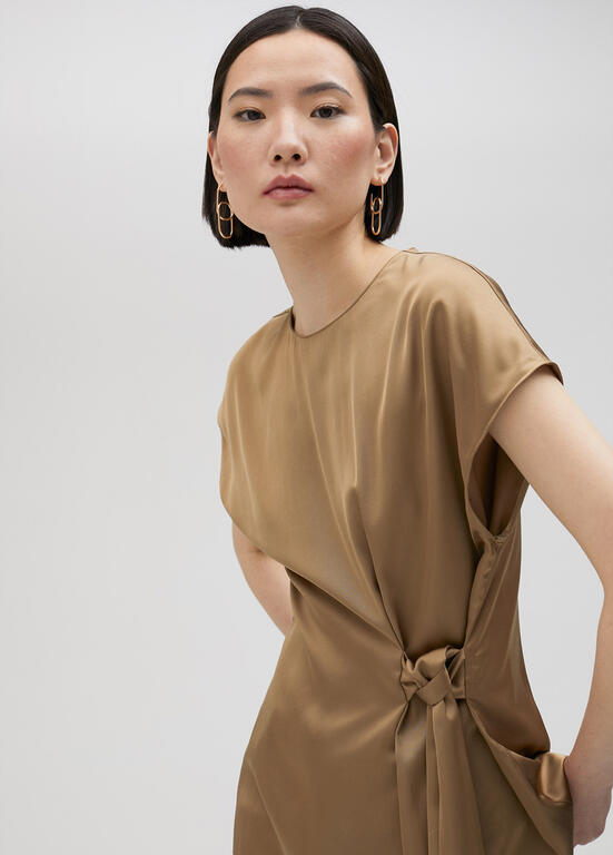 Satin Blouse with Belt