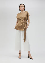 Satin Blouse with Belt