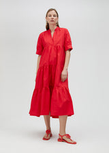 Poplin Dress - Red