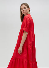 Poplin Dress - Red