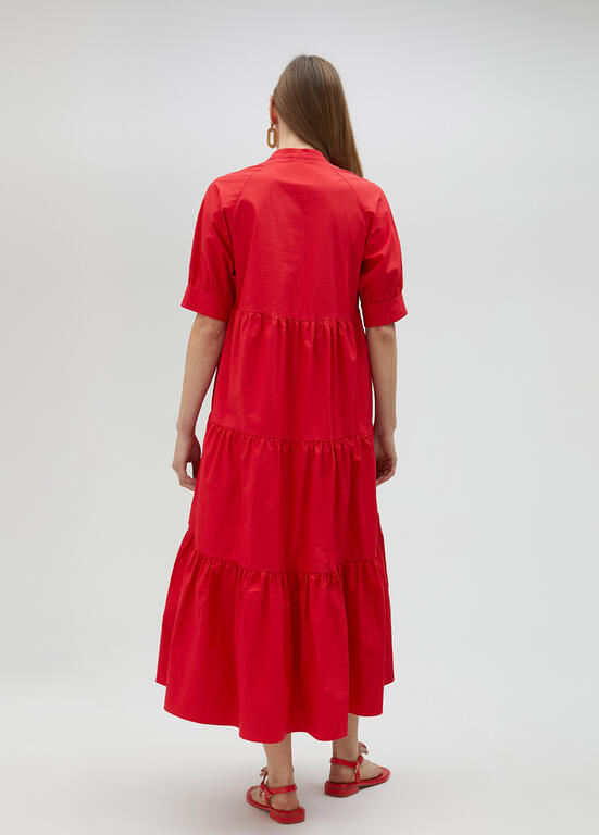 Poplin Dress - Red