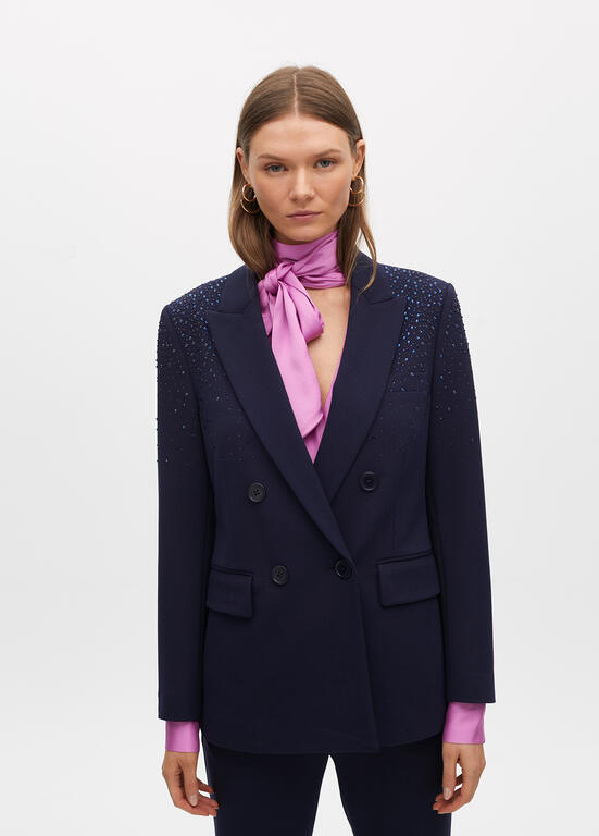 AW25 Maite Knit blazer with rhinestone detail