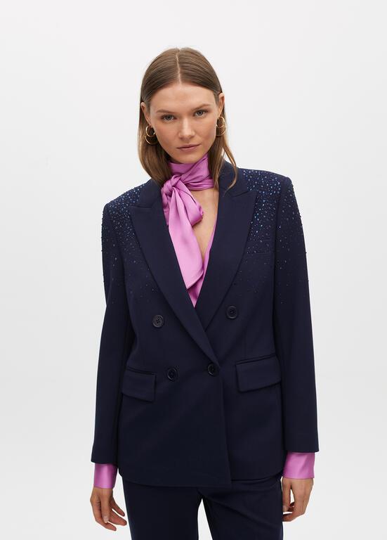 AW25 Maite Knit blazer with rhinestone detail