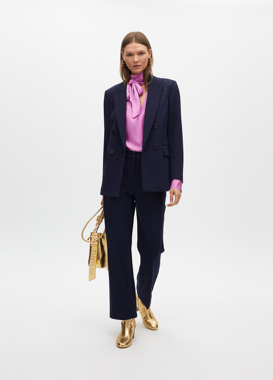 AW25 Maite Knit blazer with rhinestone detail