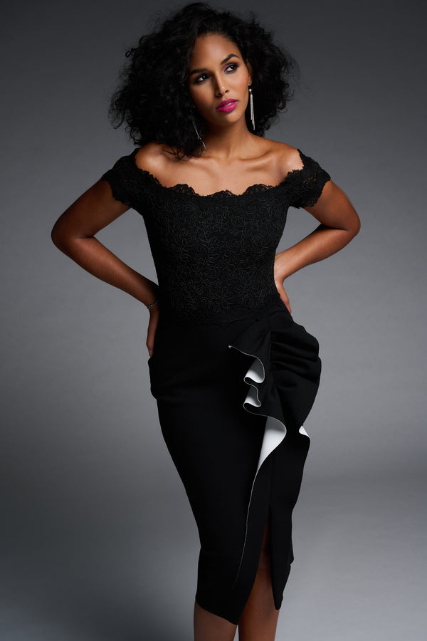 223701 Dress - Black/Vanilla - Olives Boutique Drogheda